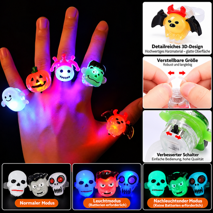 24er-Pack blinkende LED-Halloween-Ringe für Kinderpartys & Süßigkeitentüten