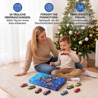 24-Tage-Rennauto-Adventskalender mit Überraschungs-Spielzeugautos