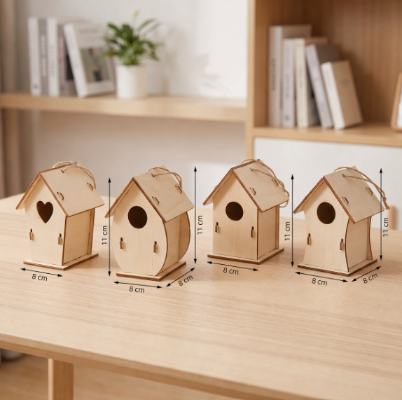 Buntes Vogelhaus Bastel- & Malset für Kinder