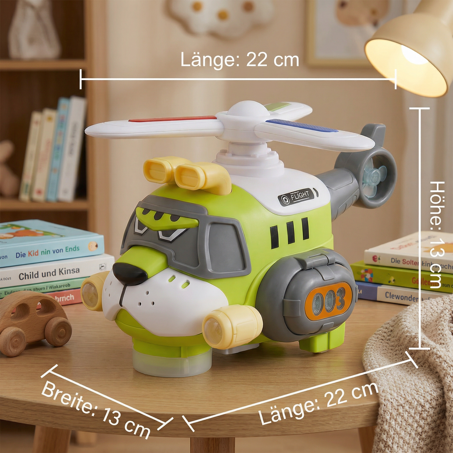 Lustiges Tiger-Flugzeug für Kinder – Spielzeug mit 360° Drehfunktion, Licht & Sound