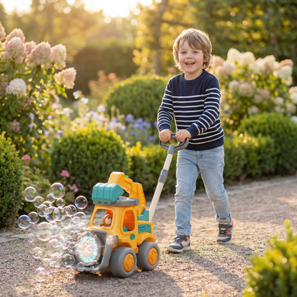 Leuchtender Seifenblasenwagen – Schiebe-Spielzeug für Kinder