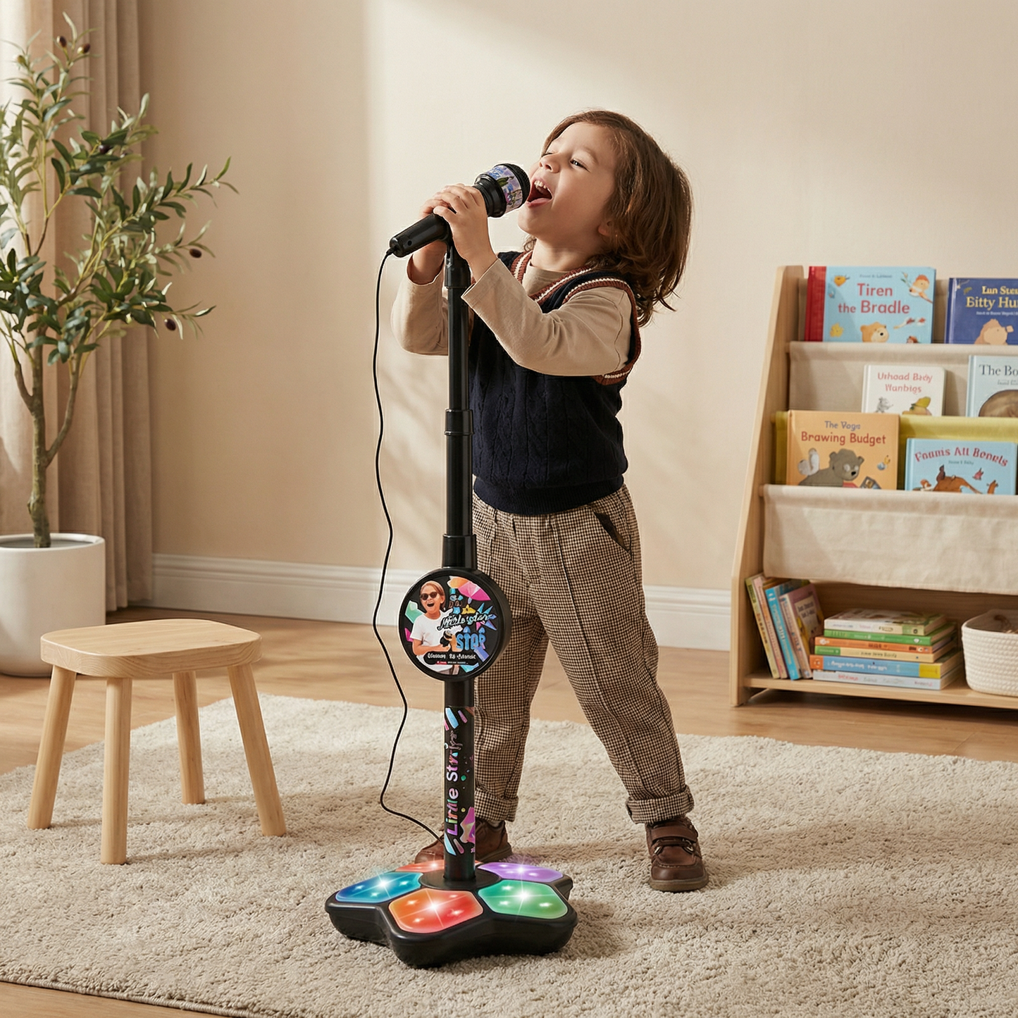 Karaoke-Set für Kinder mit Mikrofon & Ständer – Musikalisches Lernspiel