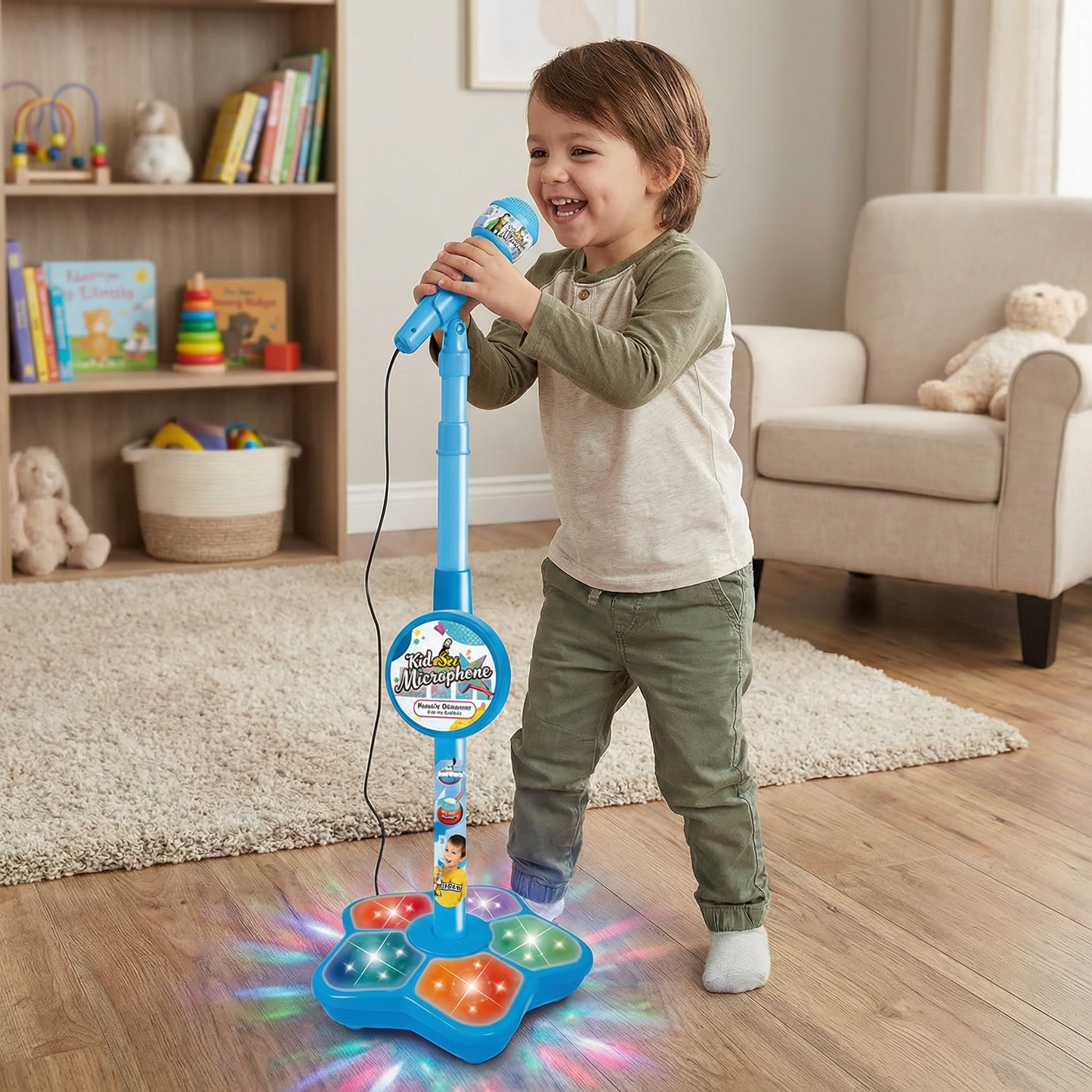 Karaoke-Set für Kinder mit Mikrofon & Ständer – Musikalisches Lernspiel