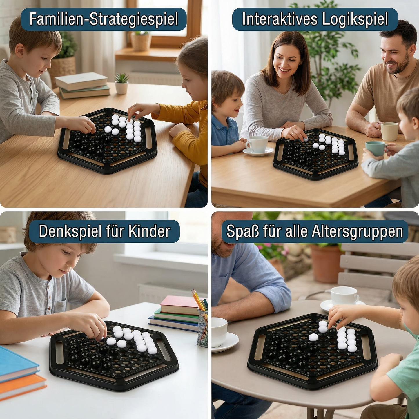 Push-Chess Familien Strategiespiel – Interaktives Logik- & Denkspiel für Kinder