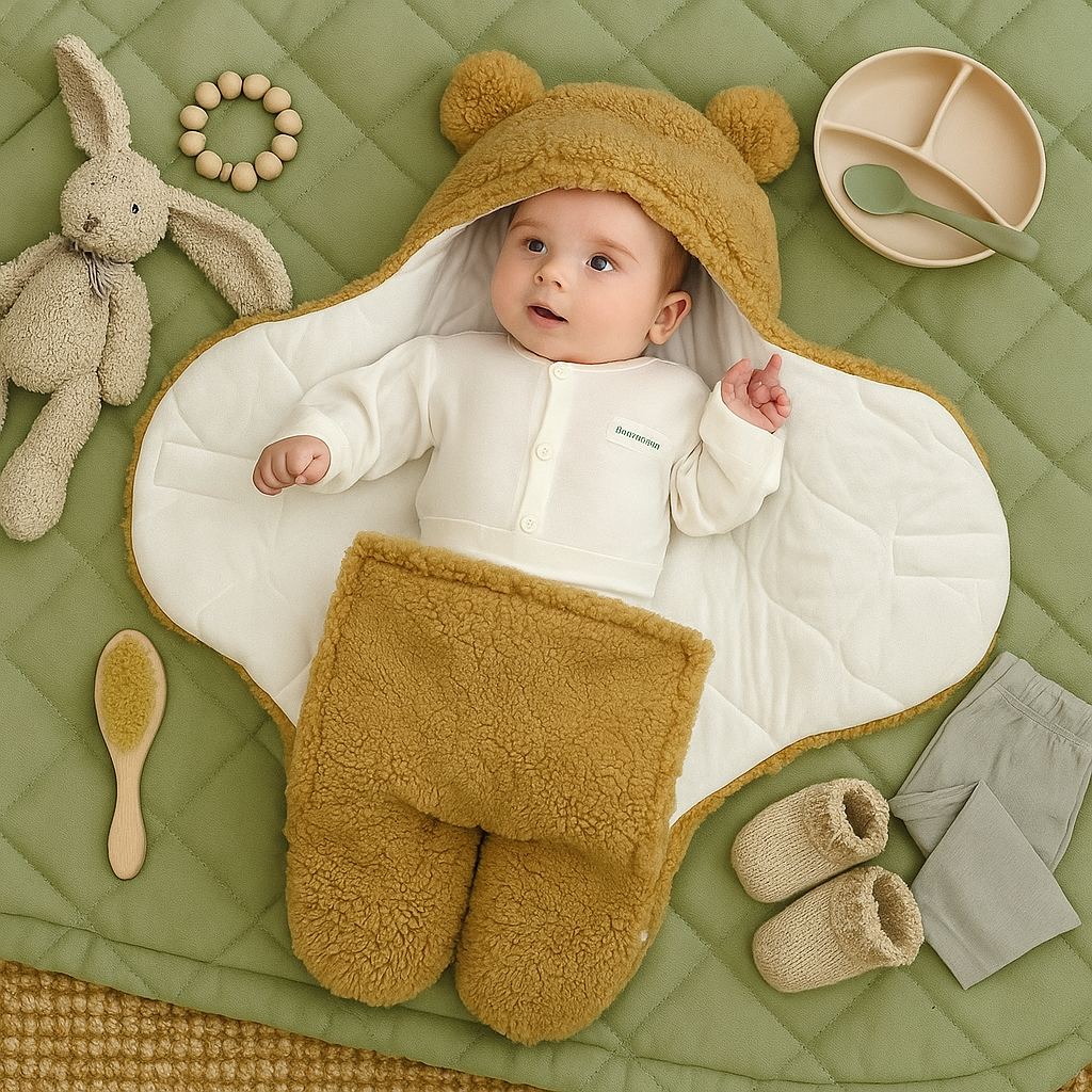 Baby Decke und Schlafanzug im Bärendesign
