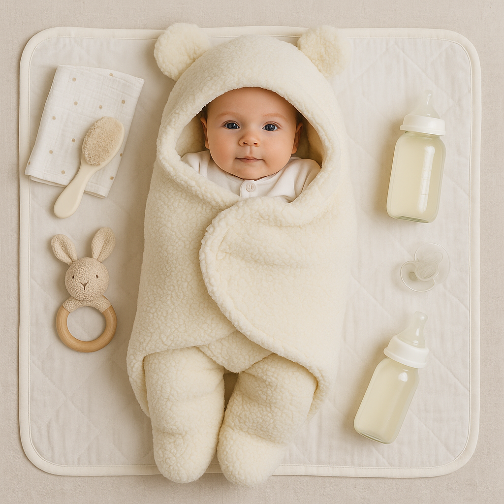 Baby Decke und Schlafanzug im Bärendesign