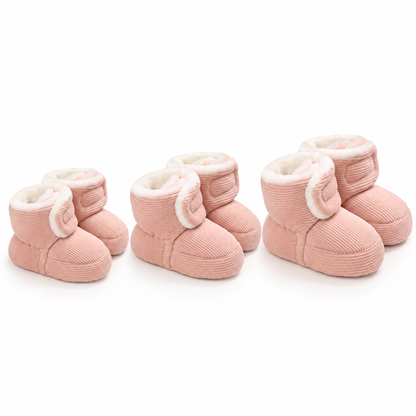 Warme & gemütliche Plüsch-Baby-Booties mit weichen rutschfesten Sohlen