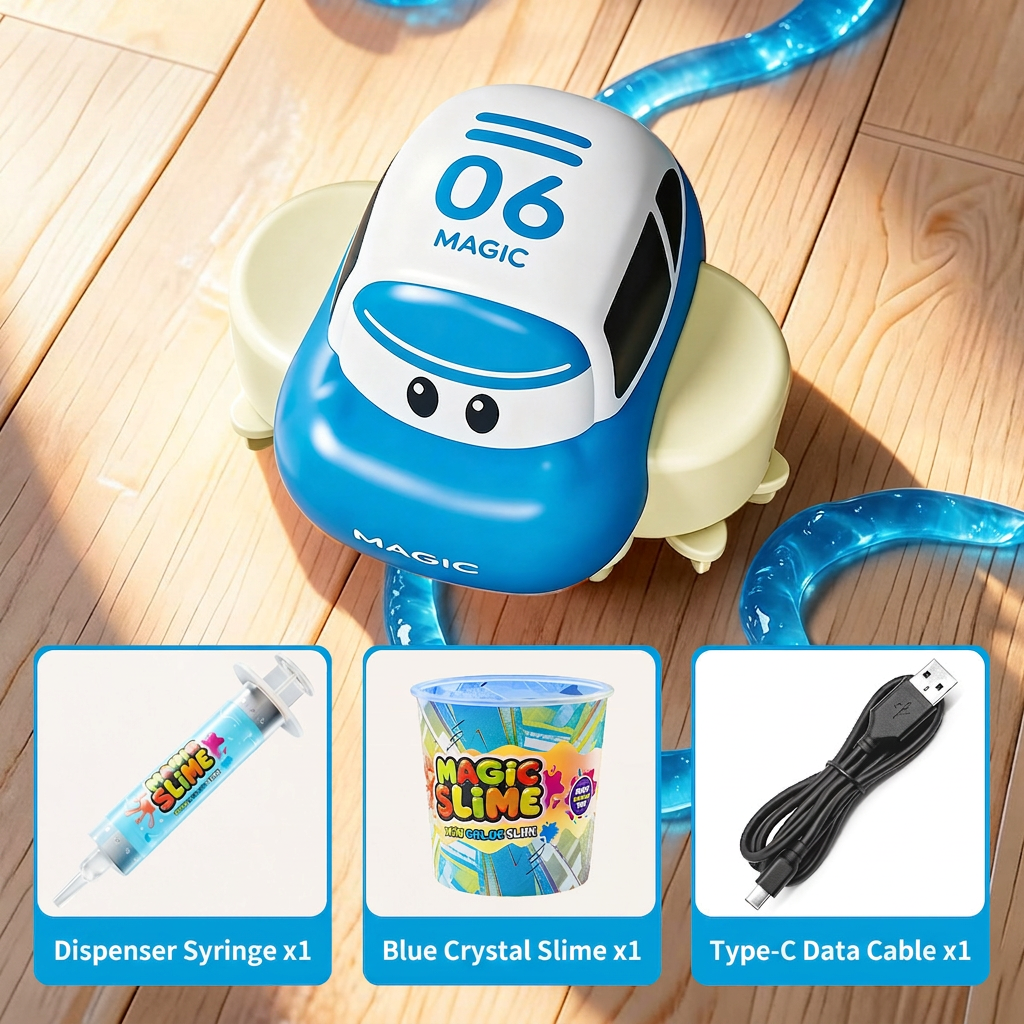 Magisches Slime-Rennbahn-Set – DIY-Abenteuer mit Elektroautos
