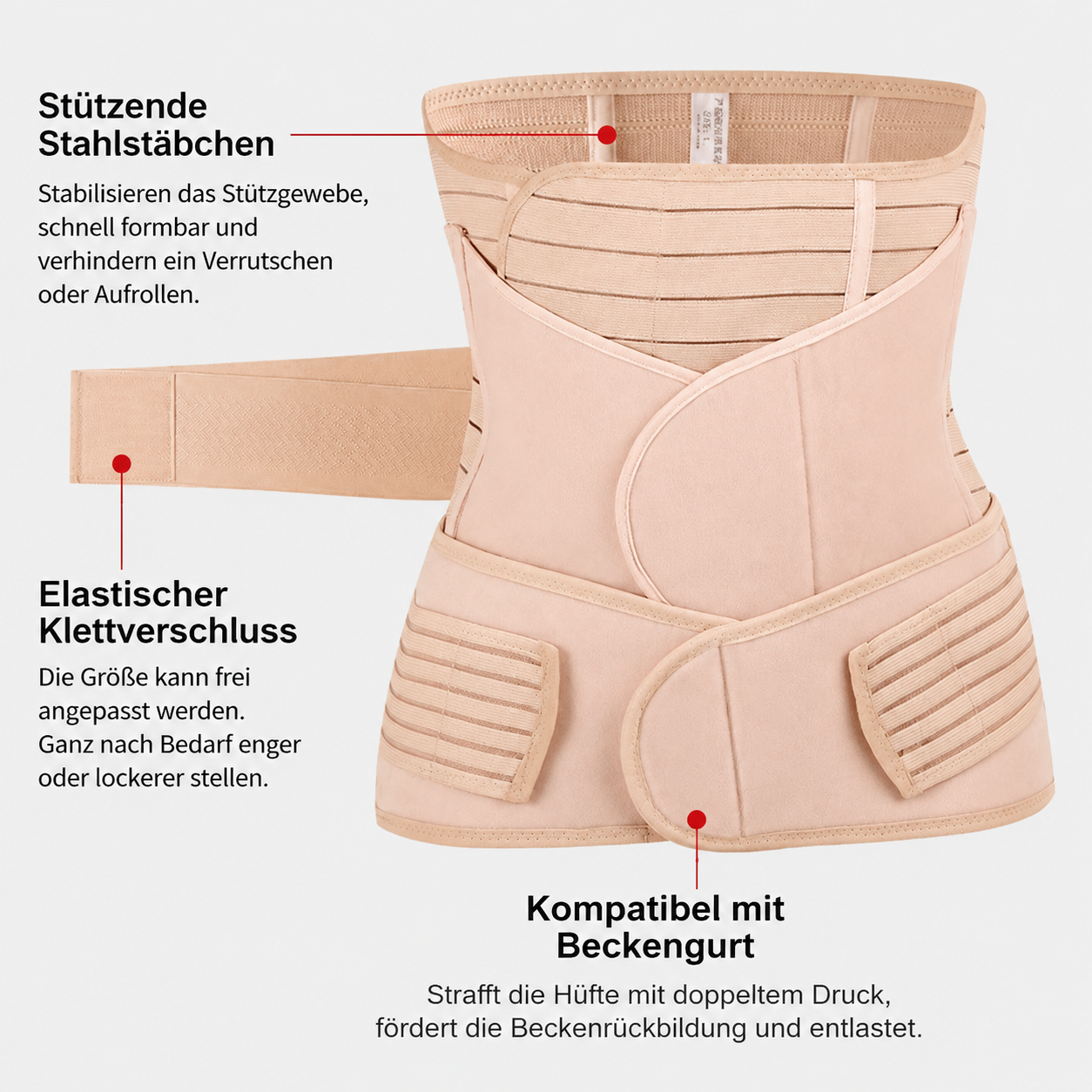 3-in-1 Bauchstütze & Rückbildungsgürtel nach der Geburt
