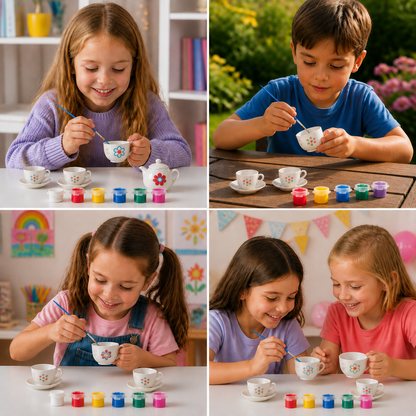 DIY-Keramik-Teeset zum Bemalen für Kinder