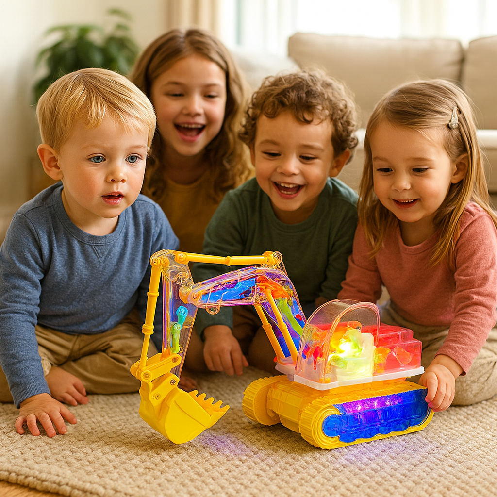 Tanzender und Leuchtender Musik Bagger