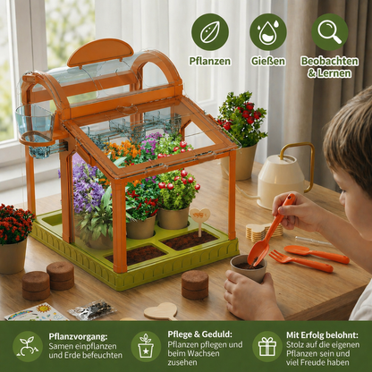 Kinder-Gewächshaus aus Acryl – Indoor Pflanzset für spielerisches Lernen & Pflanzenzucht
