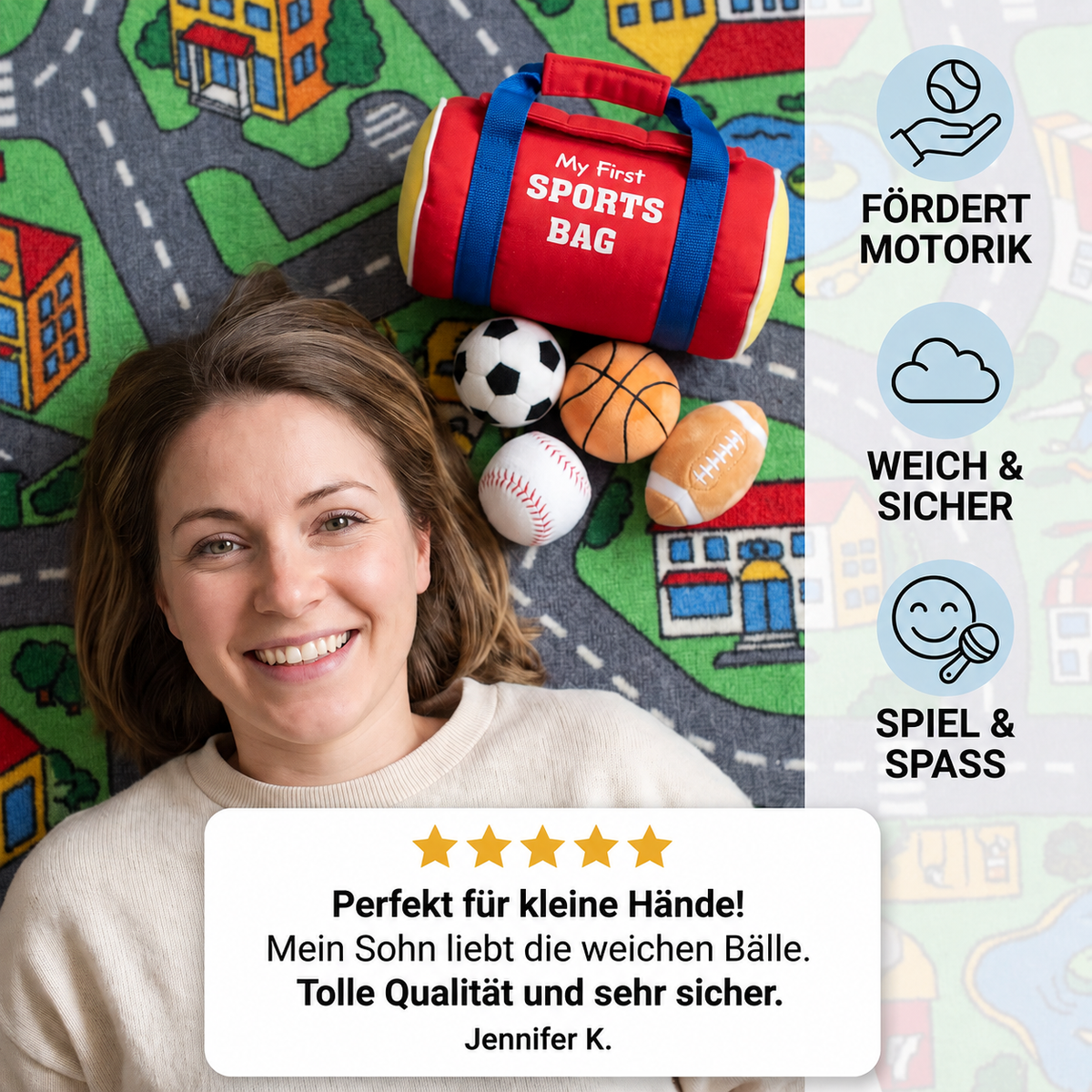 Mein erstes Sport-Plüschset – Weiches Spielzeug für Babys