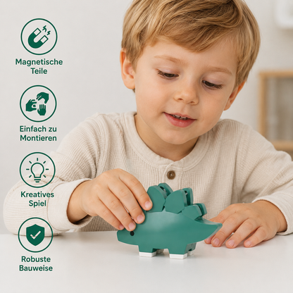 Magnetisches Tier-Skelett-Bauset – Zerlegbares STEM-Lernspielzeug