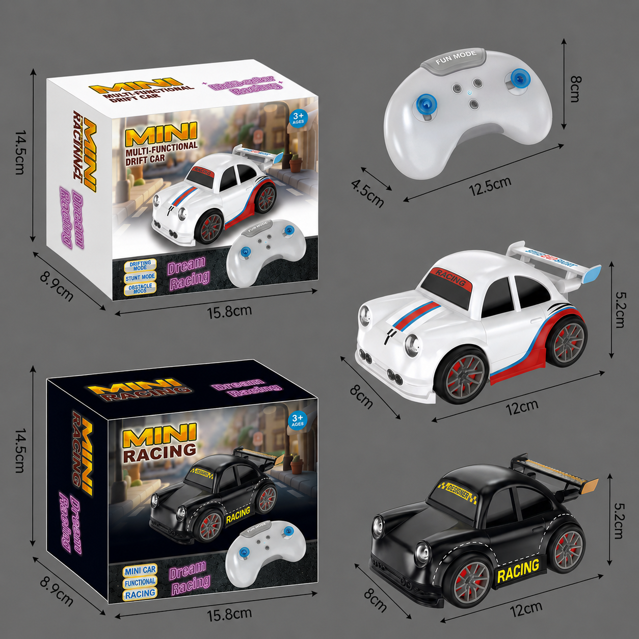 RC-Rennauto mit Driftfunktion für Kinder – Ferngesteuert mit Sensorlichtern & Sound