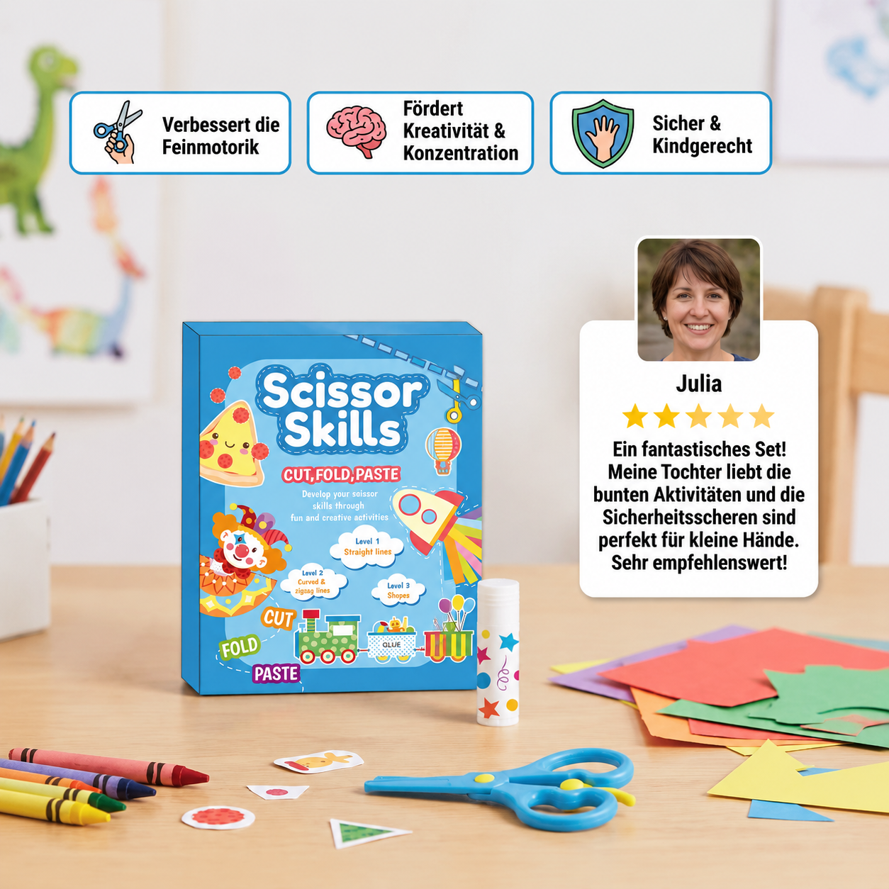 Scherenübungsbuch für Kinder – Sicheres Schneidetraining mit Kinderschere