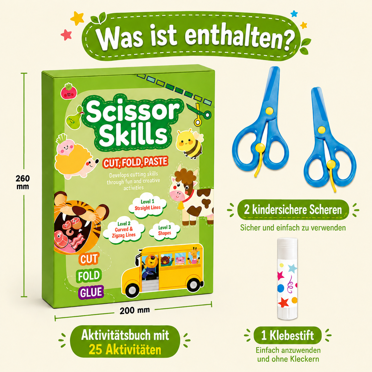 Scherenübungsbuch für Kinder – Sicheres Schneidetraining mit Kinderschere
