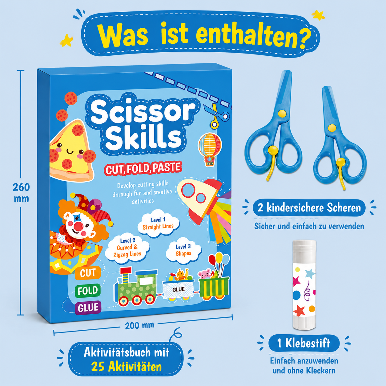 Scherenübungsbuch für Kinder – Sicheres Schneidetraining mit Kinderschere