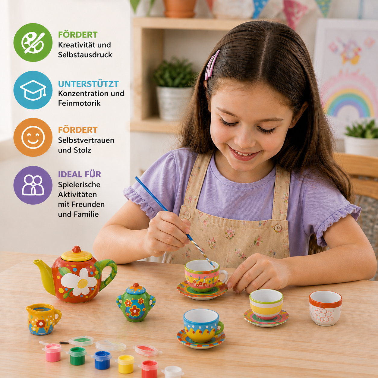 DIY-Keramik-Teeset zum Bemalen für Kinder