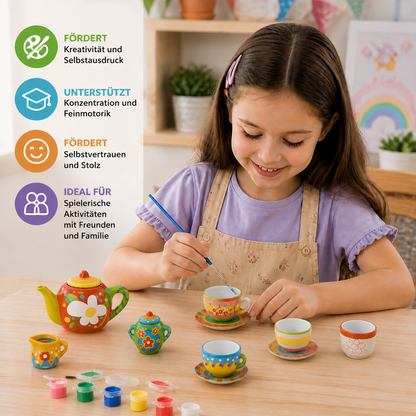 DIY-Keramik-Teeset zum Bemalen für Kinder