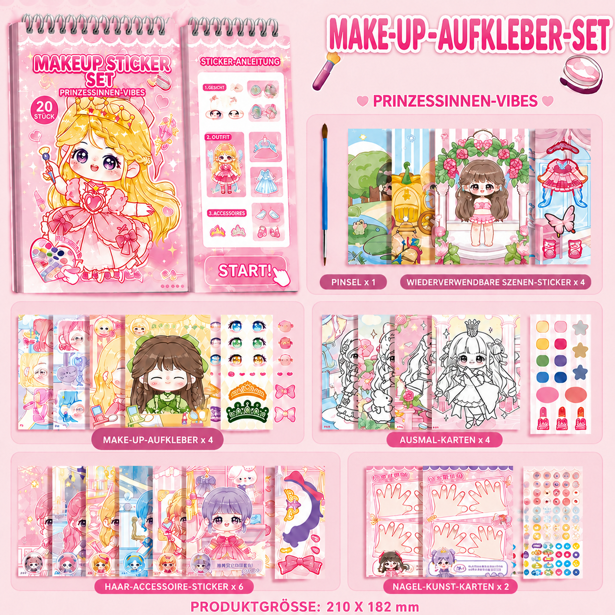 Prinzessinnen-Anzieh-Stickerbuch – Kreativer Stickerspaß für Kinder