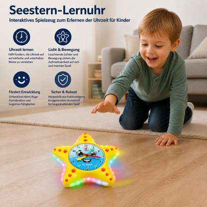 Seestern-Lernuhr – Interaktives Spielzeug zum Erlernen der Uhrzeit für Kinder