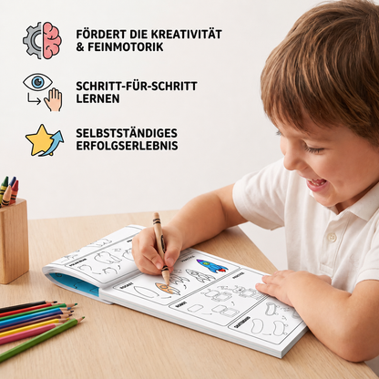 Montessori-Zeichenlernbuch – Schritt für Schritt zeichnen lernen und üben