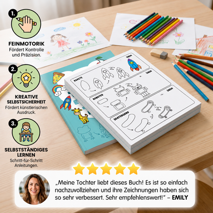 Montessori-Zeichenlernbuch – Schritt für Schritt zeichnen lernen und üben