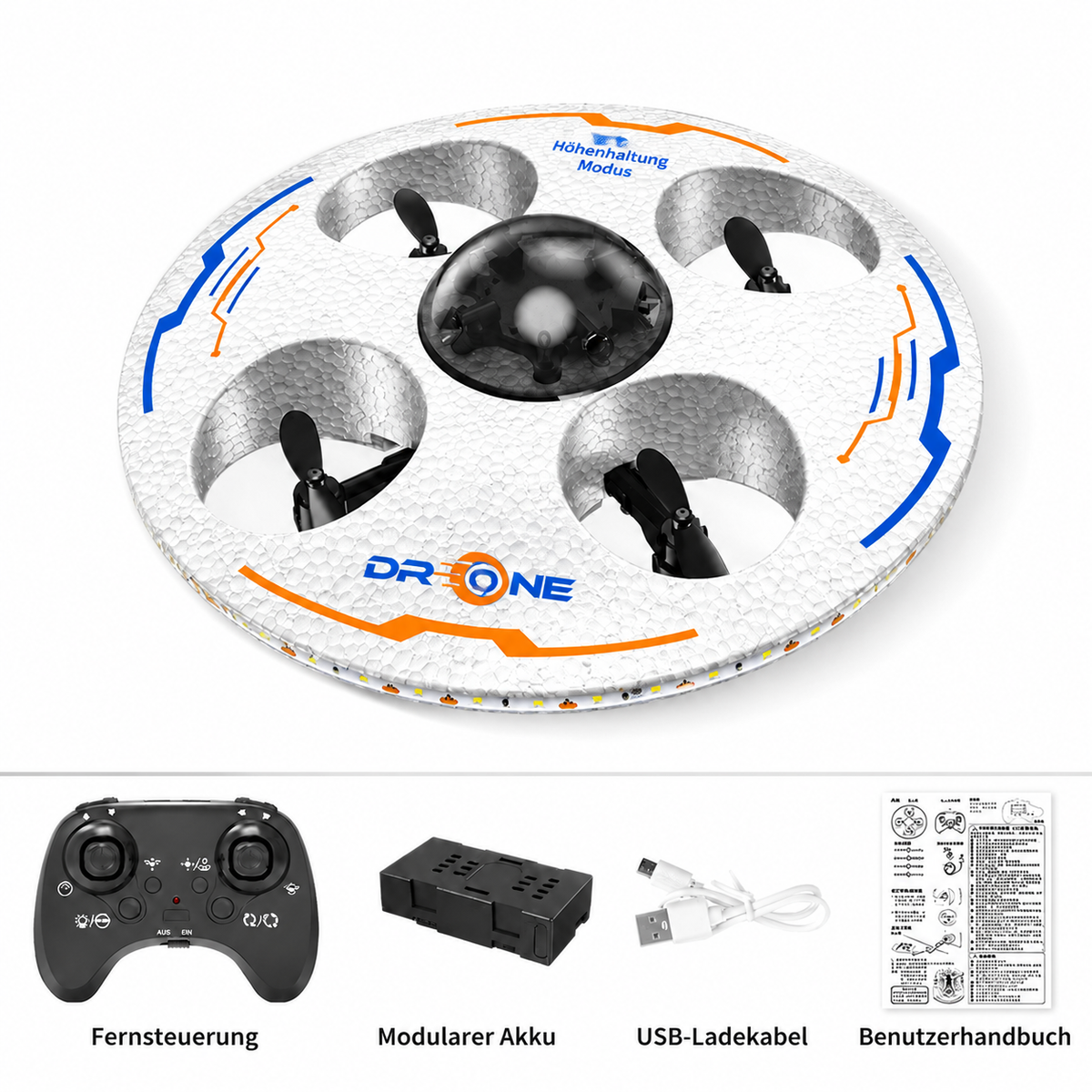 Ferngesteuerte LED-Fliegende-Untertasse-Drohne