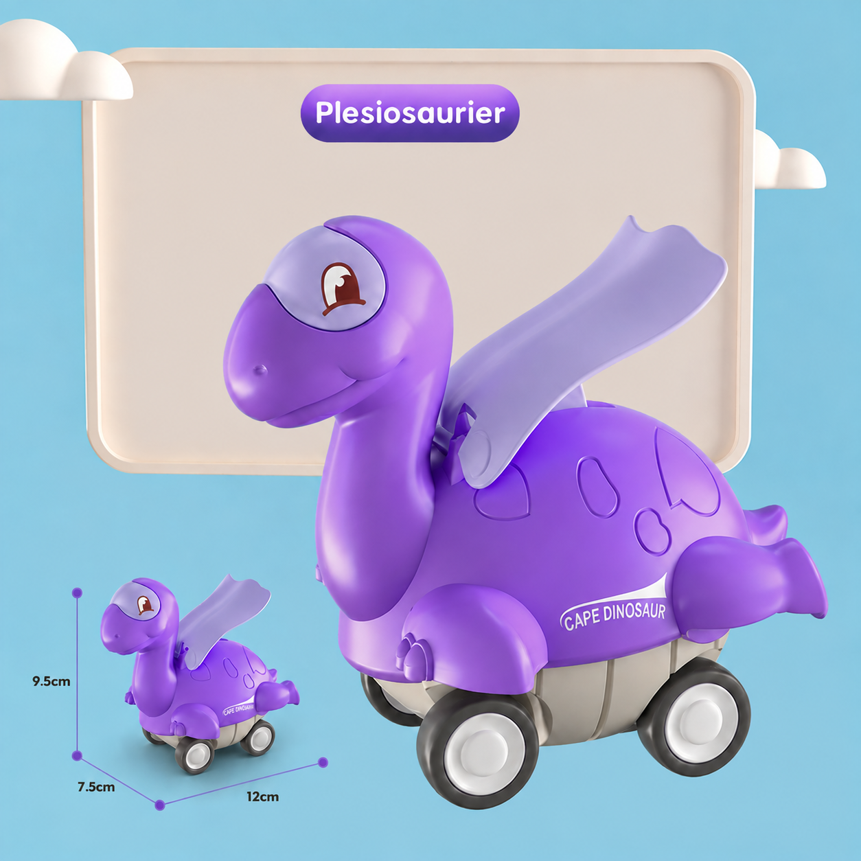 Press-&-Go-Dinoautos – Rollende Dinosaurier-Spielzeugautos für Kinder