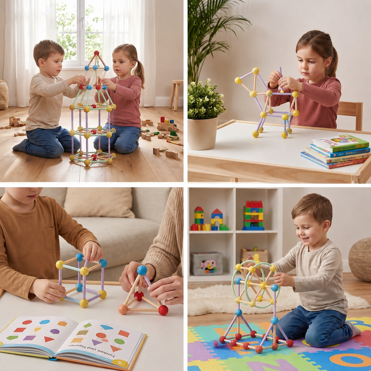 3D-Geometrie-Bauset – Lernspielzeug für Konstruktion & räumliches Denken
