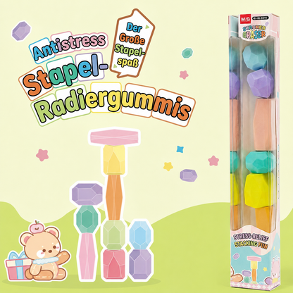 Stapelbares Edelstein-Radiergummi-Set