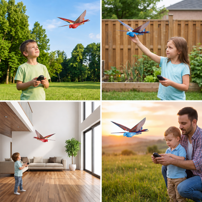 Ferngesteuertes fliegendes Vogelspielzeug mit schlagenden Flügeln für Kinder