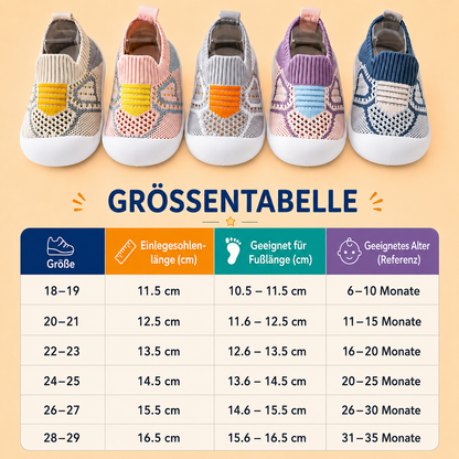 Weiche gestrickte Anti-Rutsch-Babyschuhe für die ersten Schritte