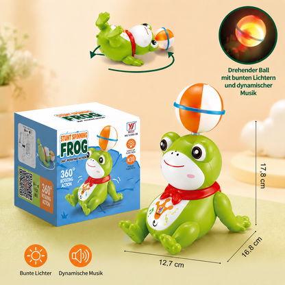 Interaktives Frosch-Balancierspielzeug mit Ball, Licht, Musik & 360°-Drehung