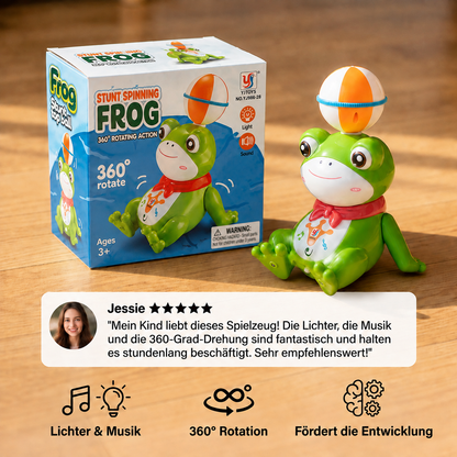 Interaktives Frosch-Balancierspielzeug mit Ball, Licht, Musik & 360°-Drehung