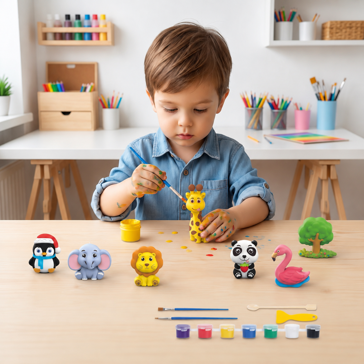 DIY-Tier-Gipsmalset – Formen, Bemalen & Gestalten für Kinder