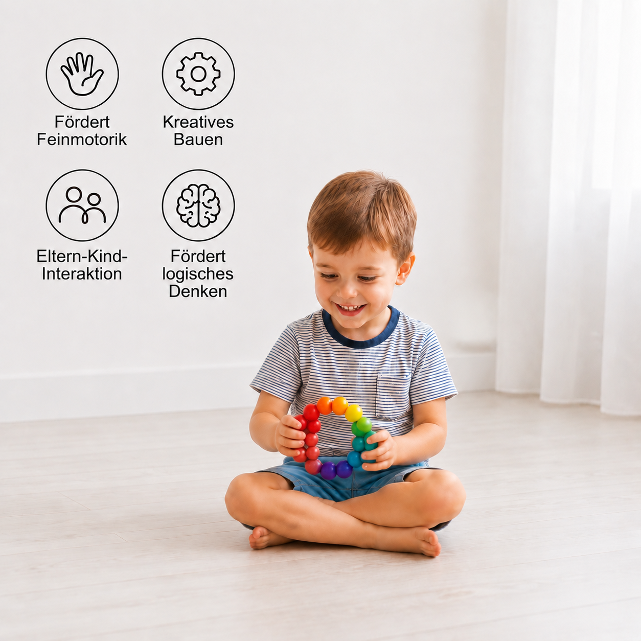 Buntes 3D-Ball-Bauset – Kreatives Konstruktions- & Feinmotorik-Lernspielzeug für Kinder