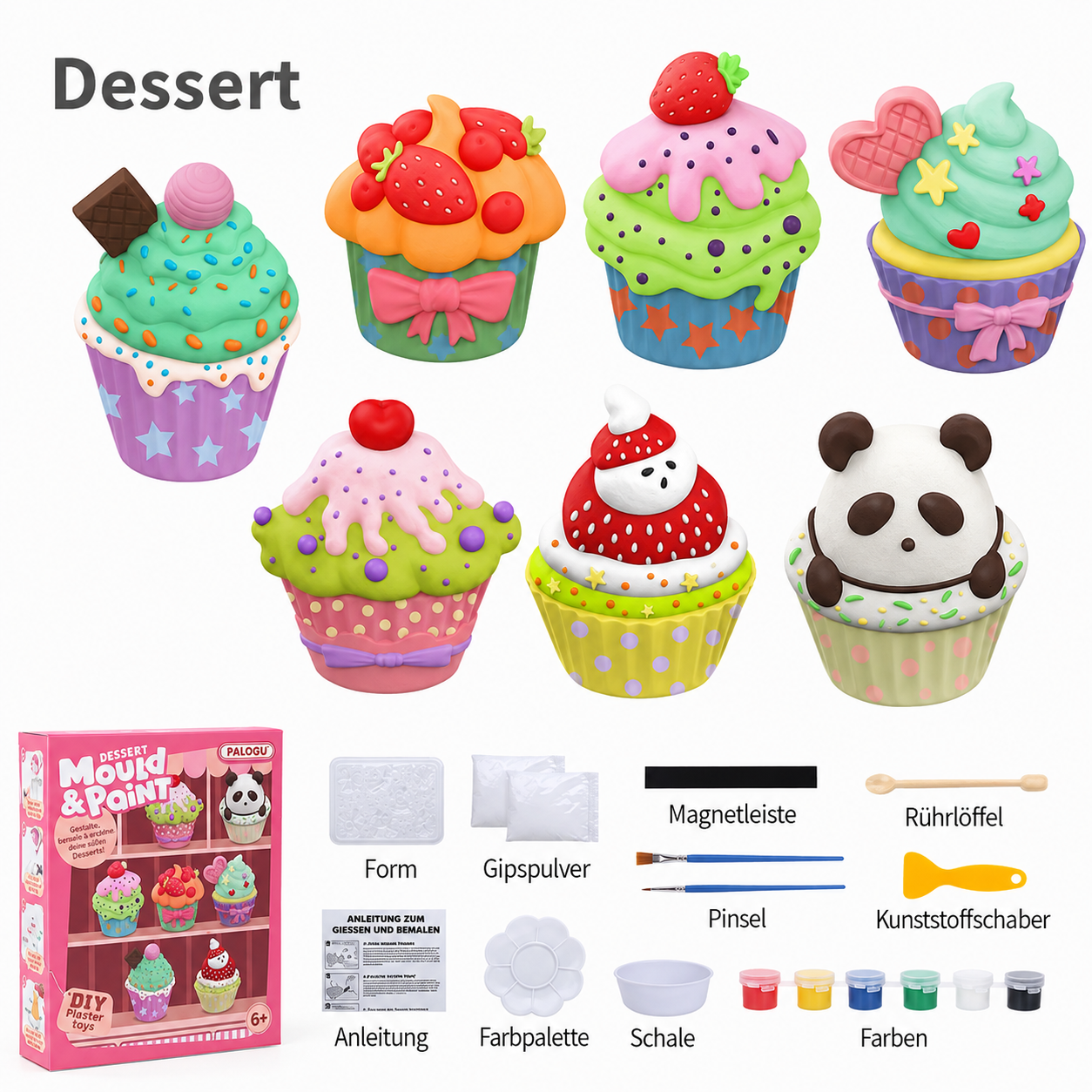 DIY-Tier-Gipsmalset – Formen, Bemalen & Gestalten für Kinder