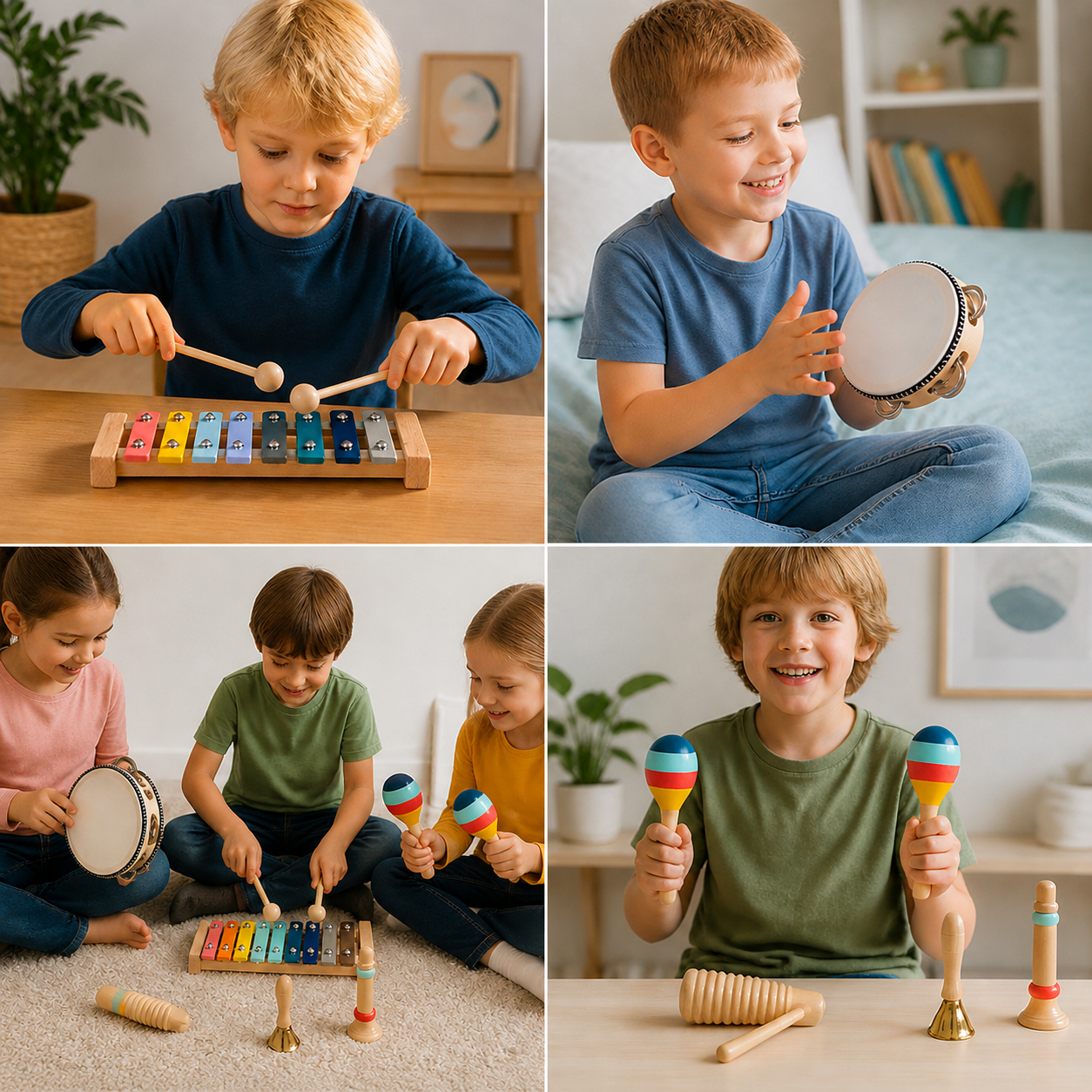 Musikinstrumente-Set aus Holz – Montessori-Schlaginstrumente & Rhythmus-Lernspielzeug für Kinder