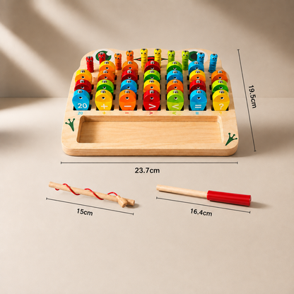 Magnetisches Angelspiel aus Holz – Lernspiel für Alphabet, Mathematik & Feinmotorik