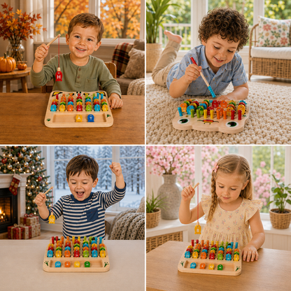 Magnetisches Angelspiel aus Holz – Lernspiel für Alphabet, Mathematik & Feinmotorik