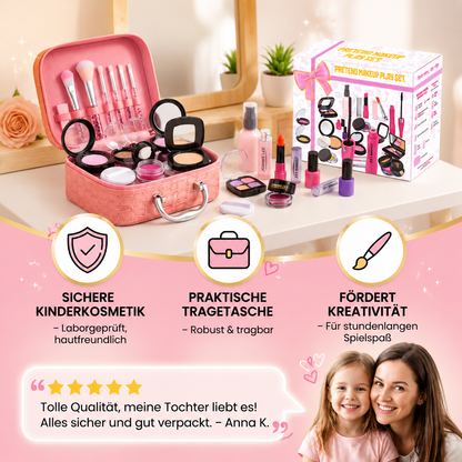 Make-up-Spielset für Mädchen – Sicheres Kinder-Kosmetikset mit praktischer Tasche