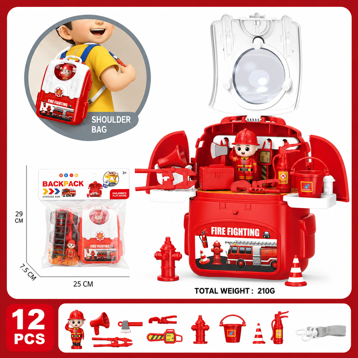 3-in-1 Rucksack-Spielset für unterwegs