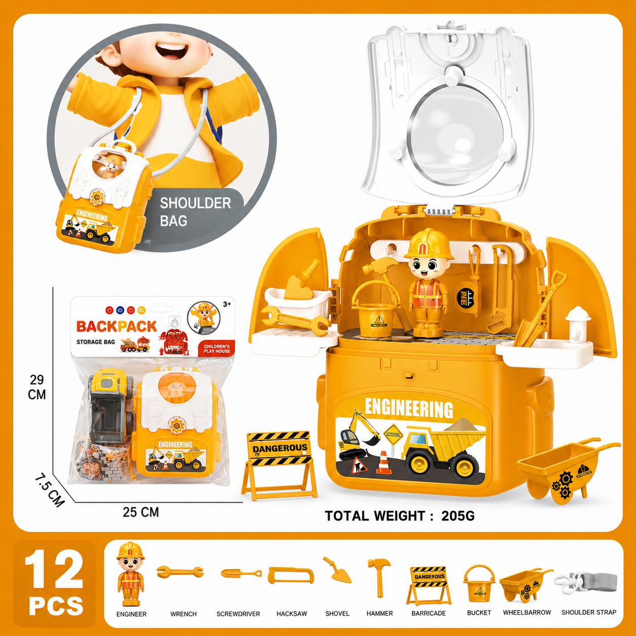 3-in-1 Rucksack-Spielset für unterwegs