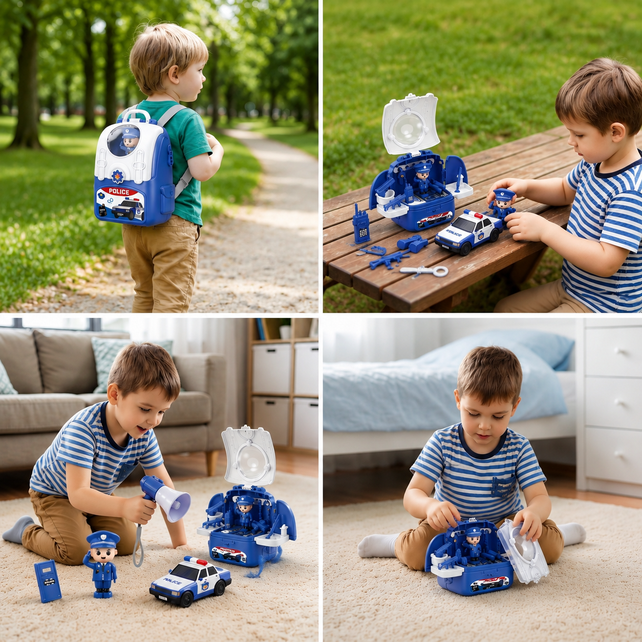 3-in-1 Rucksack-Spielset für unterwegs