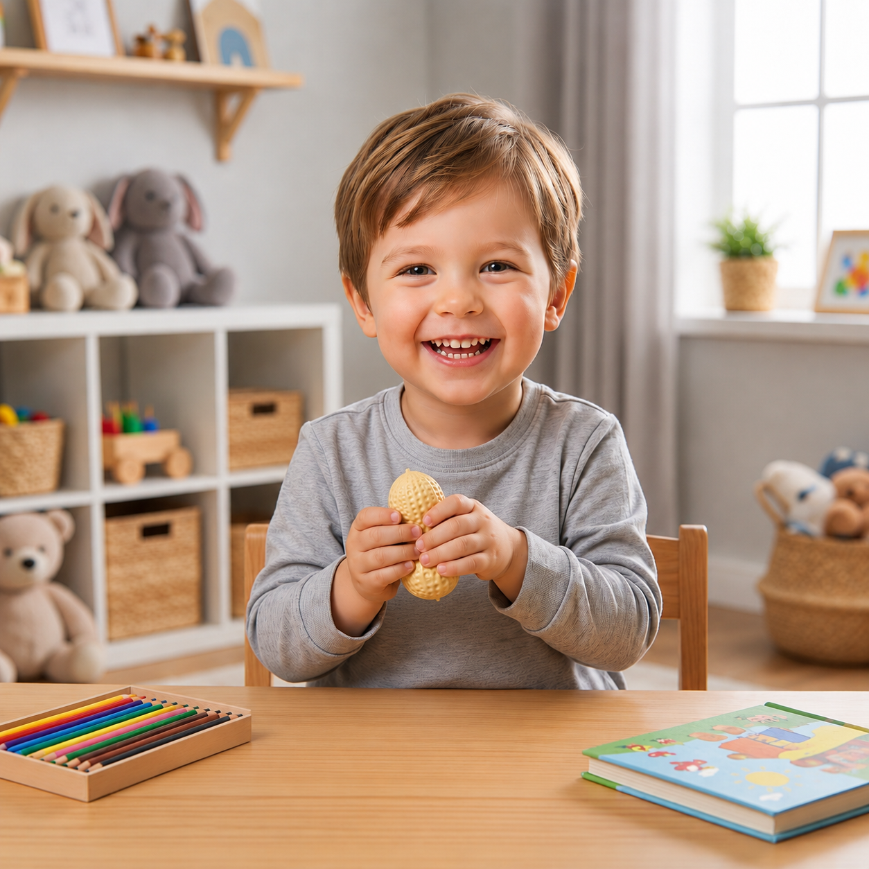 Jumbo-Erdnuss-Squishy als Anti-Stress-Spielzeug