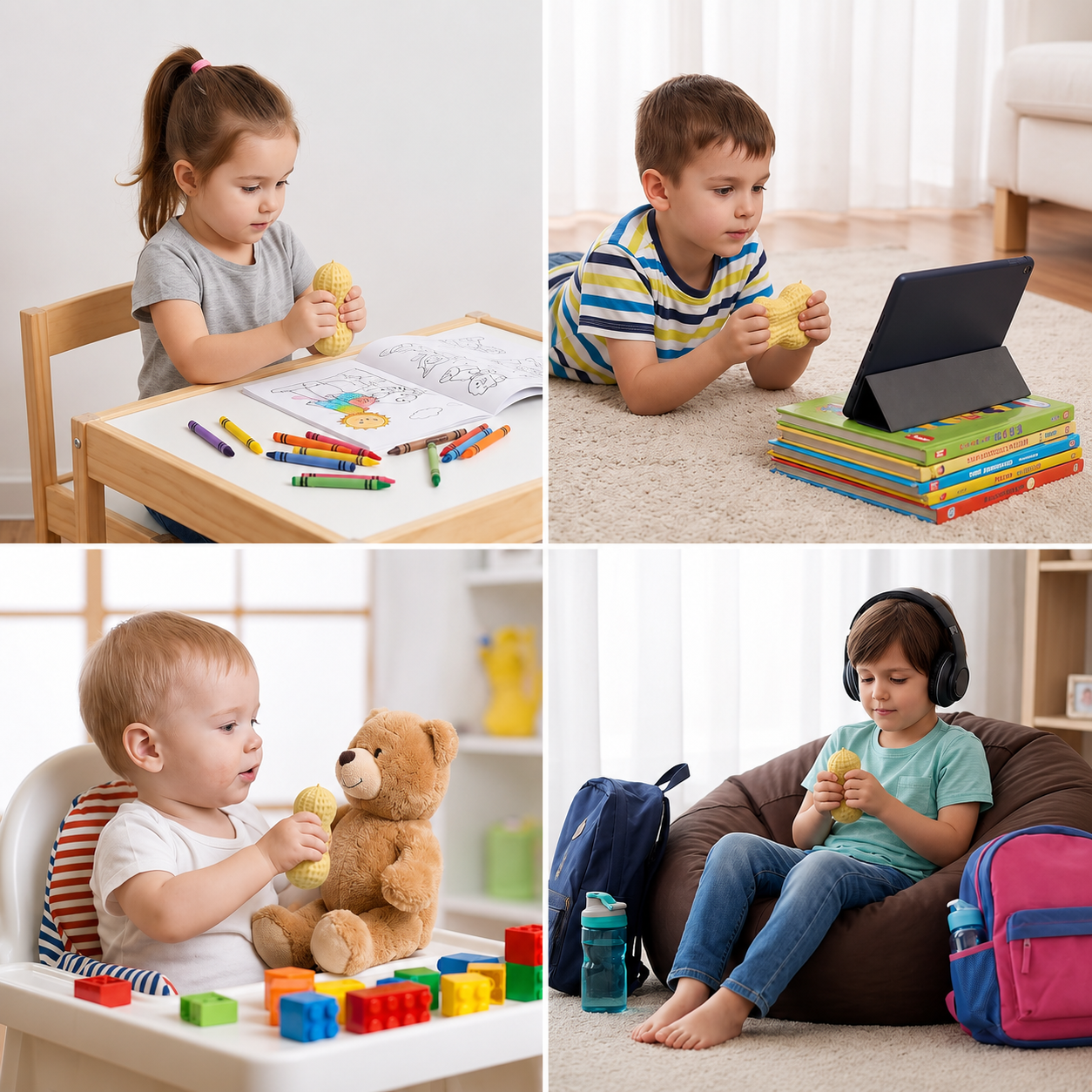 Jumbo-Erdnuss-Squishy als Anti-Stress-Spielzeug