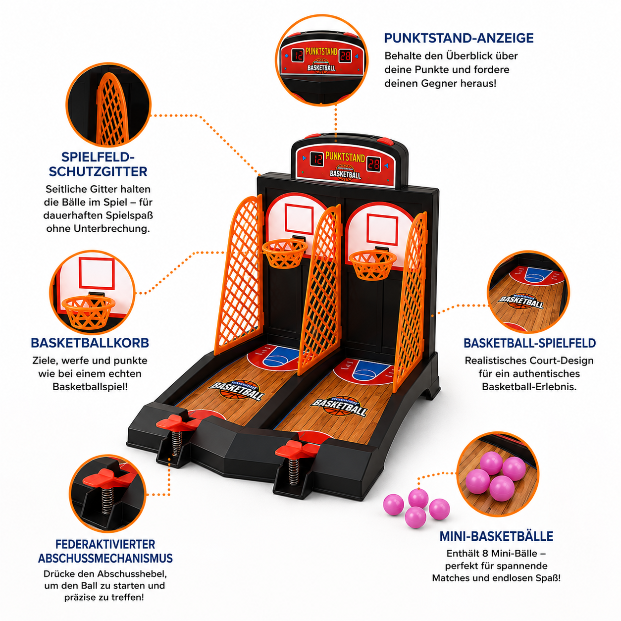 Basketball-Shootout-Spiel für 2 Spieler
