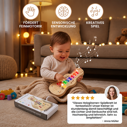 Holz-Busy-Board mit Licht und Sound in Gitarrenform